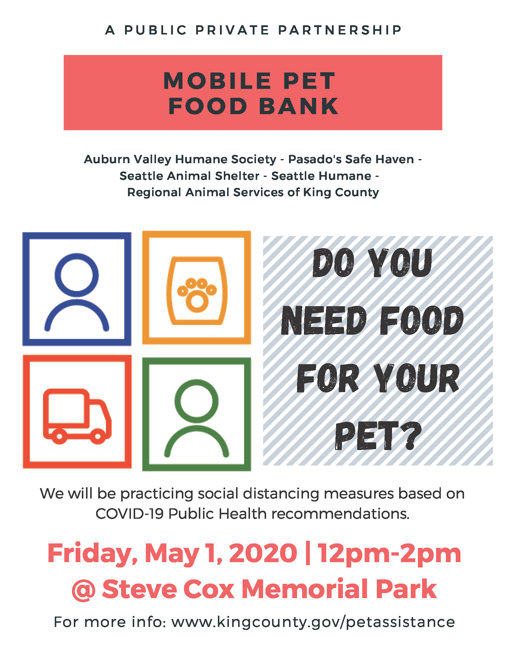 FREE pet food from the Mobile Pet Food Bank at Steve Cox Park in White